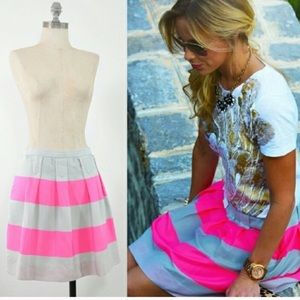 J. Crew Pink and Gray Rugby Skirt sz 2